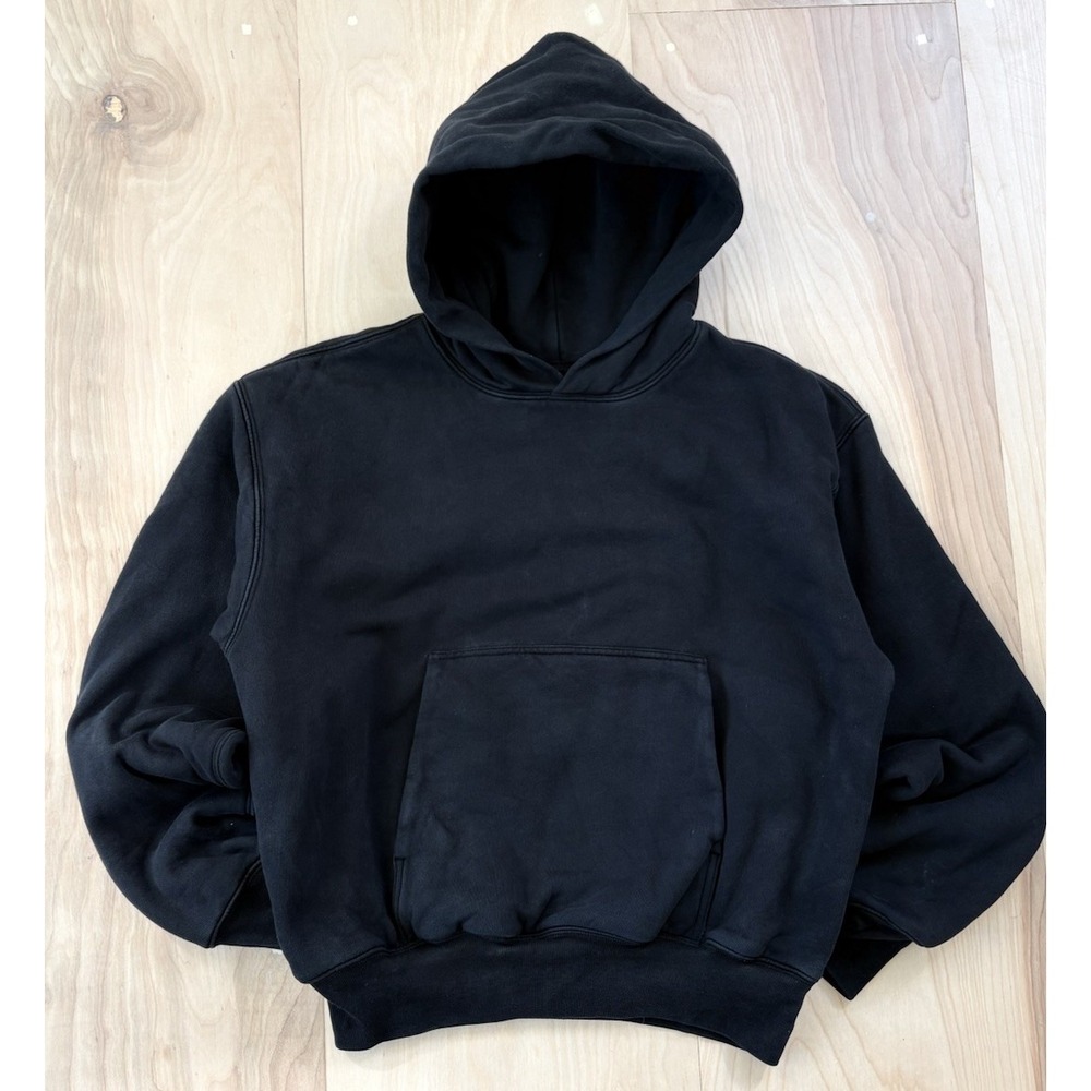 Gap YZY Yeezy Double Layer Pullover Hoodie Mens S Black Heavyweight Kanye West